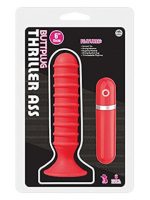 6 INCH THRILLER ASS RED RIBBED BUTT PLUG - Image 2
