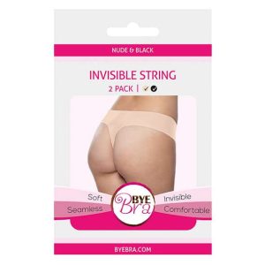 Bye Bra - Invisible Thong (Nude & Black 2-Pack) XL